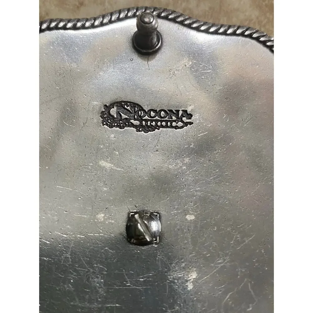 Nocona Buckle Silver Tone cross cowboy on knees horse - Picture 4 of 6